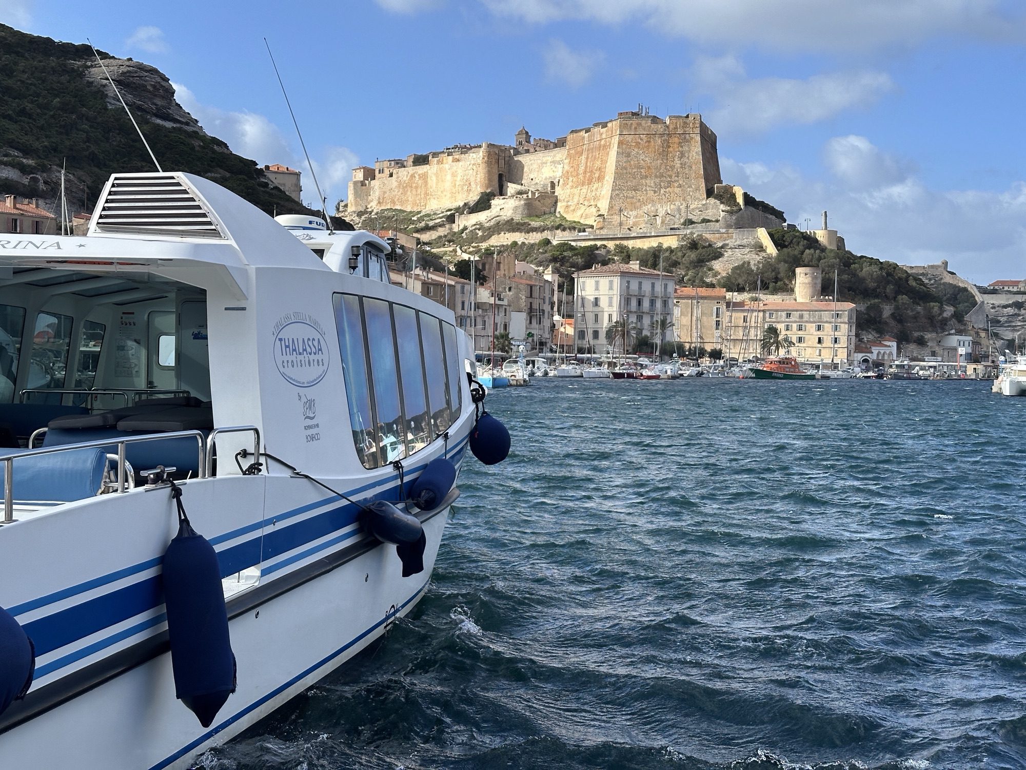 Bonifacio vanaf de haven gezien. 